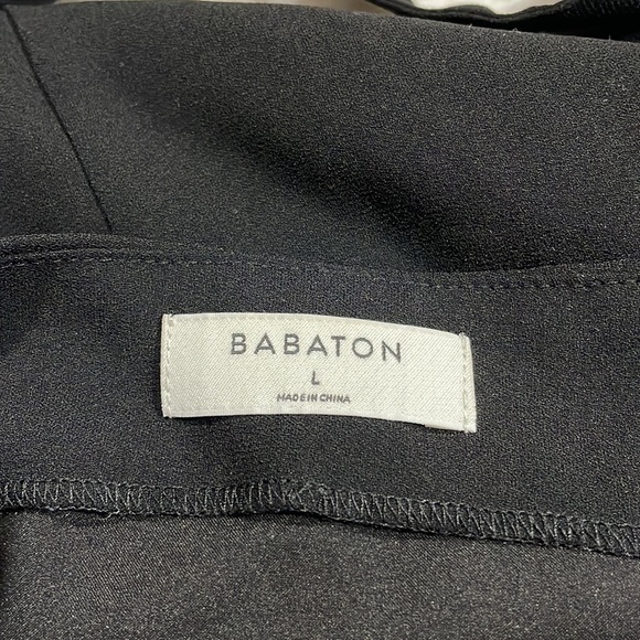 Aritzia Babaton Brightwell Black Tie Waist Off Shoulder Mini Dress - Picture 2 of 11